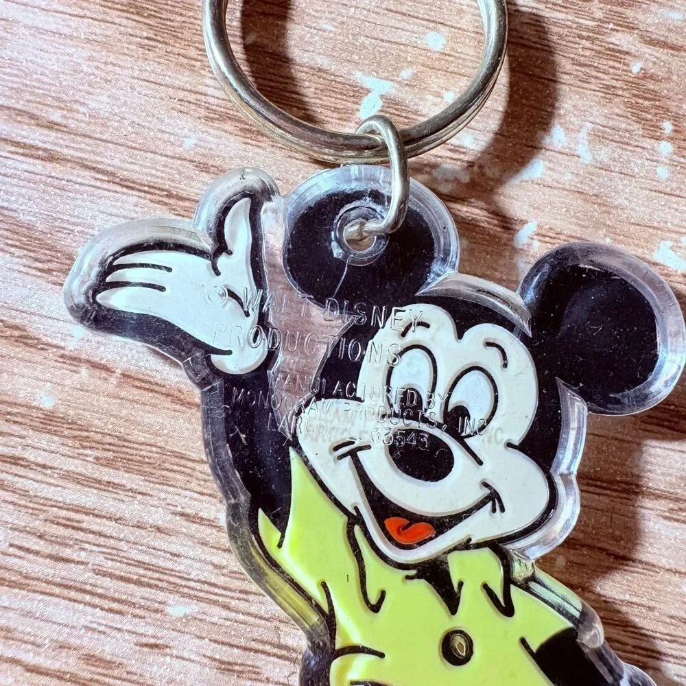 Lot of 3 Vintage Mickey Mouse Plastic Key Chains Disney Collectable